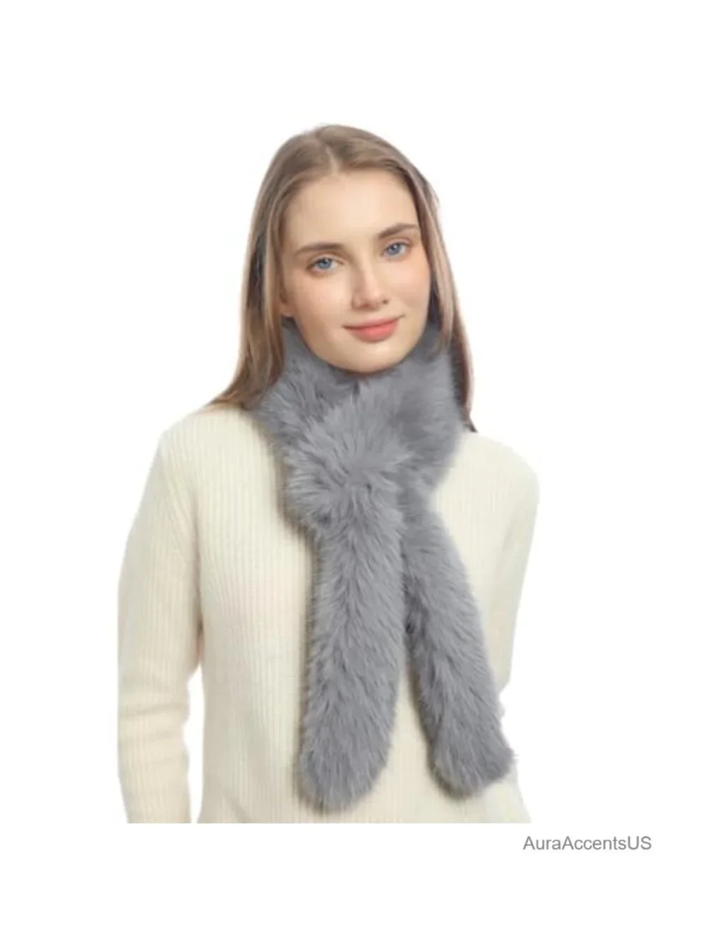 Faux Fur Collar Scarf Women Winter Neck Warmer Wrap